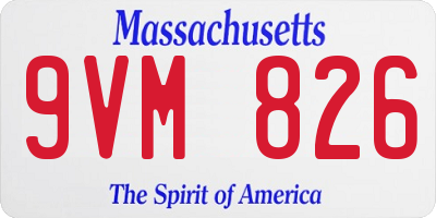MA license plate 9VM826