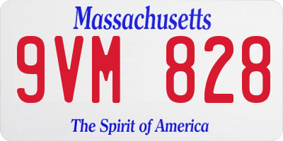 MA license plate 9VM828