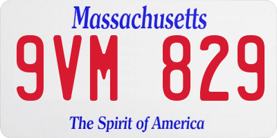 MA license plate 9VM829