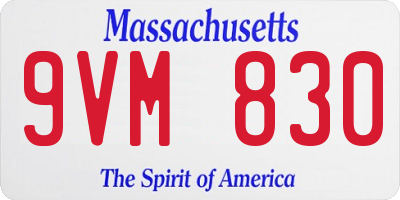 MA license plate 9VM830