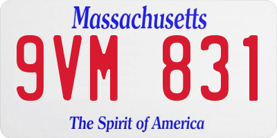 MA license plate 9VM831