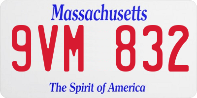 MA license plate 9VM832
