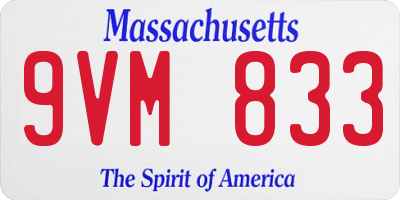 MA license plate 9VM833