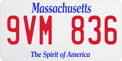 MA license plate 9VM836