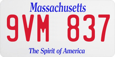 MA license plate 9VM837