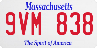 MA license plate 9VM838