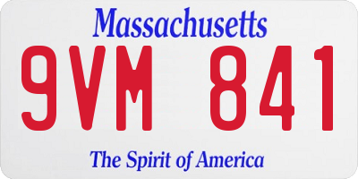 MA license plate 9VM841
