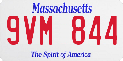 MA license plate 9VM844
