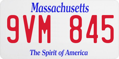 MA license plate 9VM845