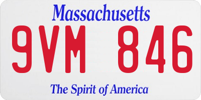 MA license plate 9VM846