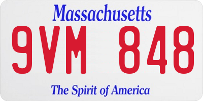 MA license plate 9VM848
