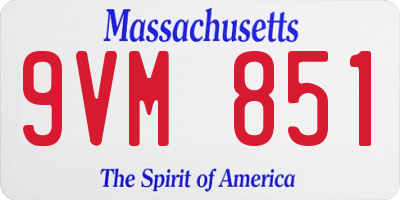 MA license plate 9VM851