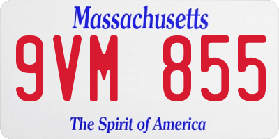 MA license plate 9VM855