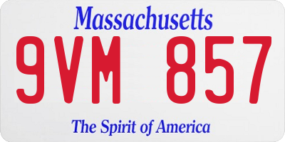 MA license plate 9VM857