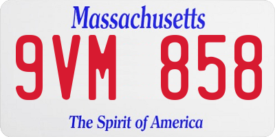 MA license plate 9VM858