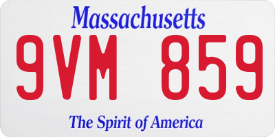 MA license plate 9VM859