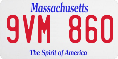 MA license plate 9VM860