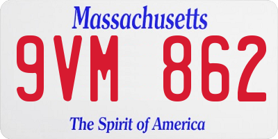 MA license plate 9VM862