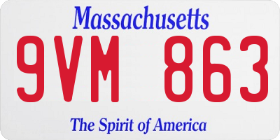MA license plate 9VM863