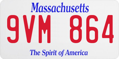 MA license plate 9VM864