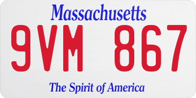 MA license plate 9VM867