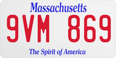 MA license plate 9VM869