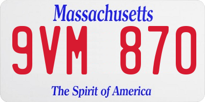MA license plate 9VM870