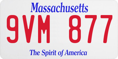 MA license plate 9VM877