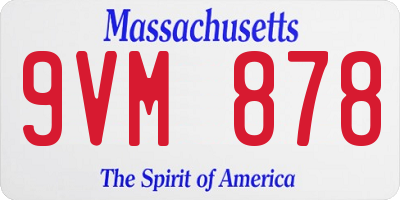 MA license plate 9VM878