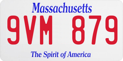 MA license plate 9VM879