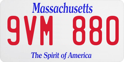 MA license plate 9VM880