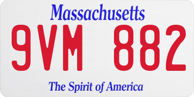 MA license plate 9VM882