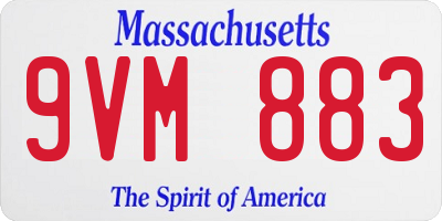 MA license plate 9VM883