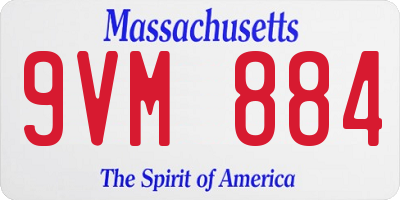 MA license plate 9VM884