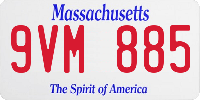 MA license plate 9VM885