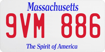 MA license plate 9VM886