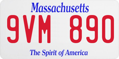 MA license plate 9VM890