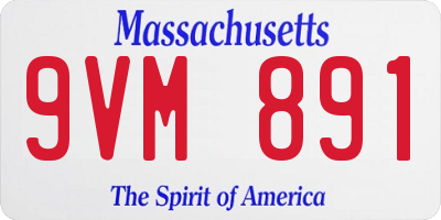 MA license plate 9VM891