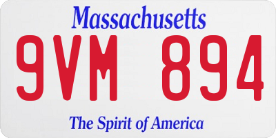 MA license plate 9VM894