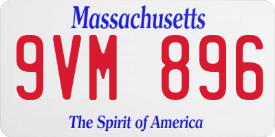 MA license plate 9VM896