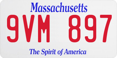 MA license plate 9VM897