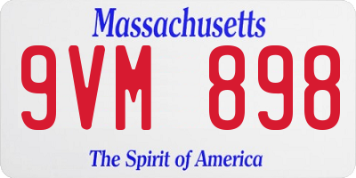 MA license plate 9VM898