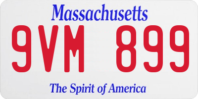 MA license plate 9VM899