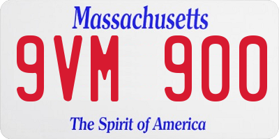 MA license plate 9VM900