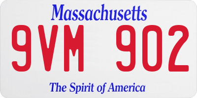 MA license plate 9VM902