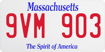 MA license plate 9VM903