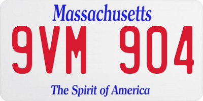 MA license plate 9VM904