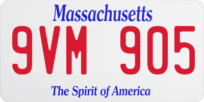 MA license plate 9VM905
