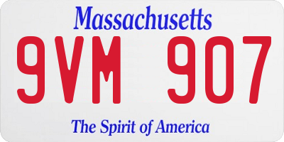 MA license plate 9VM907