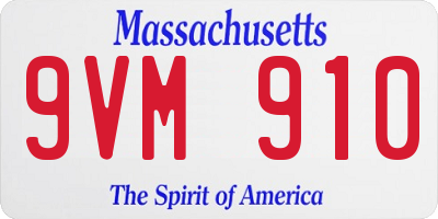 MA license plate 9VM910